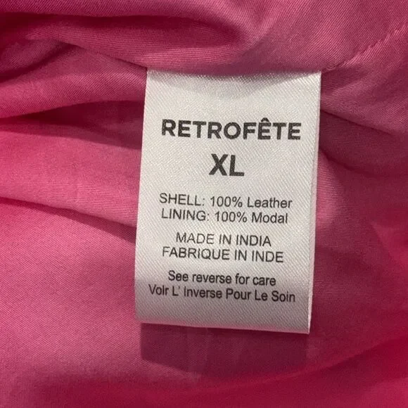 NWT Retrofete Kimora Crocodile Embossed Leather Mini Dress XL Revolve Pink - Picture 14 of 15